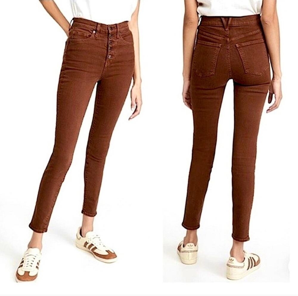 Veronica Beard Brown Maera Skinny High Rise Button Fly Jeans Women's 26